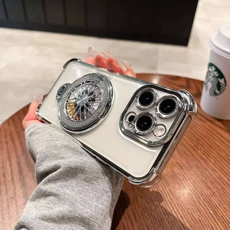 Rotating Gyroscopic Shockproof Case with Magnetic Bracket and Magsafe Holder