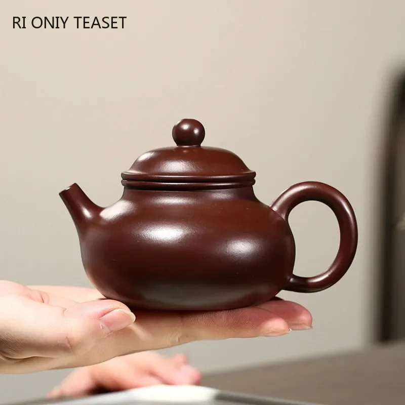 

180ml Chinese Yixing Purple Clay Teapots Raw Ore Zhu Mud Famous Handmade Tea Pot Beauty Kettle Authentic Zisha Tea Set Teaware