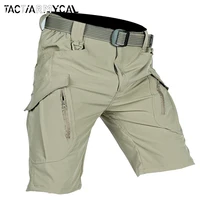 Summer Men Cargo Shorts Quick Dry Tactical Short Pants Multi-Pocket Shorts Men's Outdoor Hunting Fishing Knee Length Trousers 1