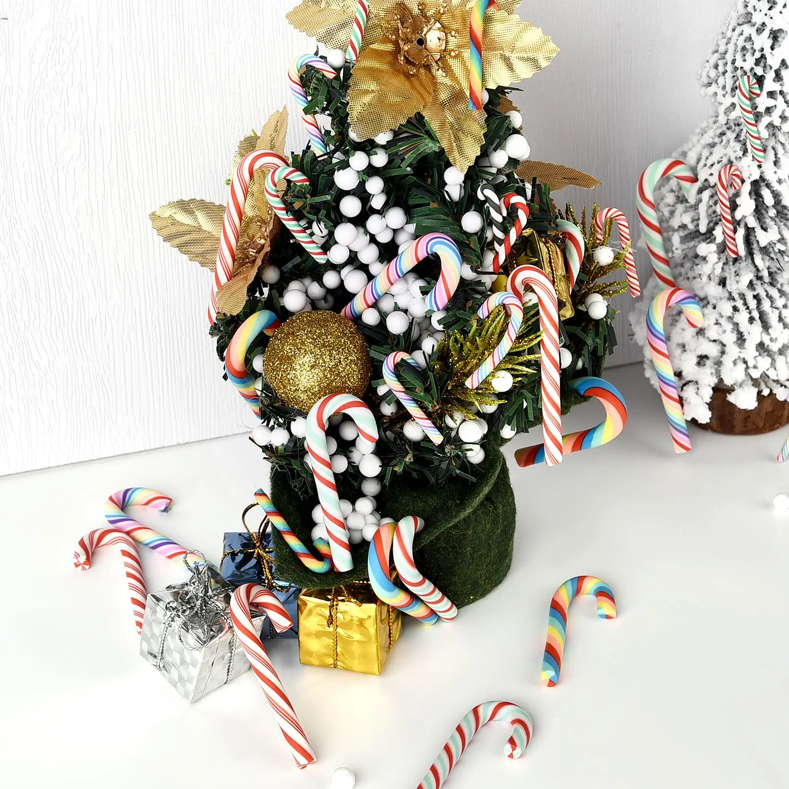 Candy resin ornaments resin embellishments 15/30PCS Mini candy canes miniature Christmas tree decoration pendant DIY scrapbook craft gift decor Merry Christmas ornament