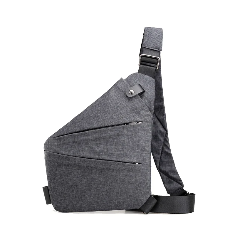 Chest Bags Crossobdy Bags for Men Waterproof Male Multifunction Cross Body Messenger Bag Single Shoulder Grey Fanny Pack Sac - 2