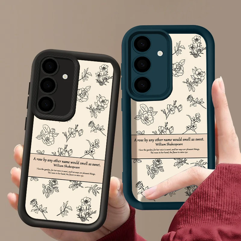 Elegant Rose Flower Design Phone Case - Lettering Detail, Ultra Protection