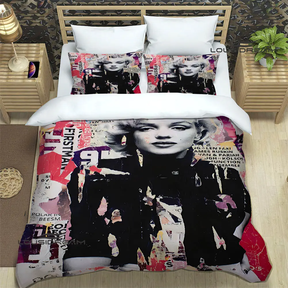 

Marilyn Monroe printed Bedding Sets exquisite bed supplies set duvet cover bed comforter set bedding set luxury birthday gift