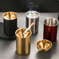 Metal Stainless Steel Ashtray Creative Detachable Funnel Windproof Car Ashtray Cup Living Room Fly Ash Modern Home Decoration