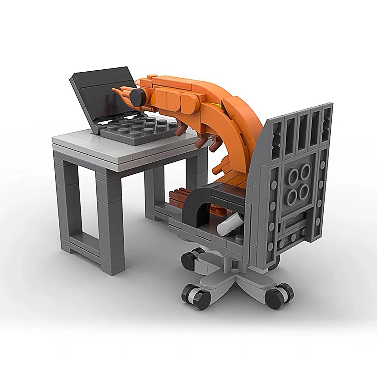 Creative Working Shrimp Model Building Blocks Set Puzzle Assembled