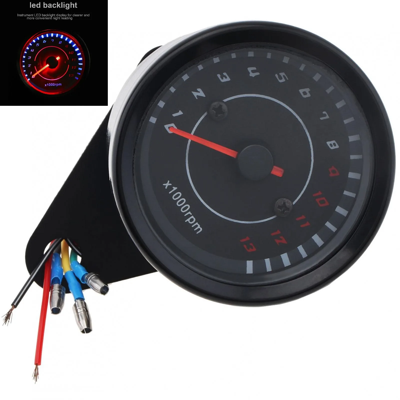 Universal Digital Motorcycle Speedometer - 199KMH LCD Tachometer Gauge With Gear Indicator 12V