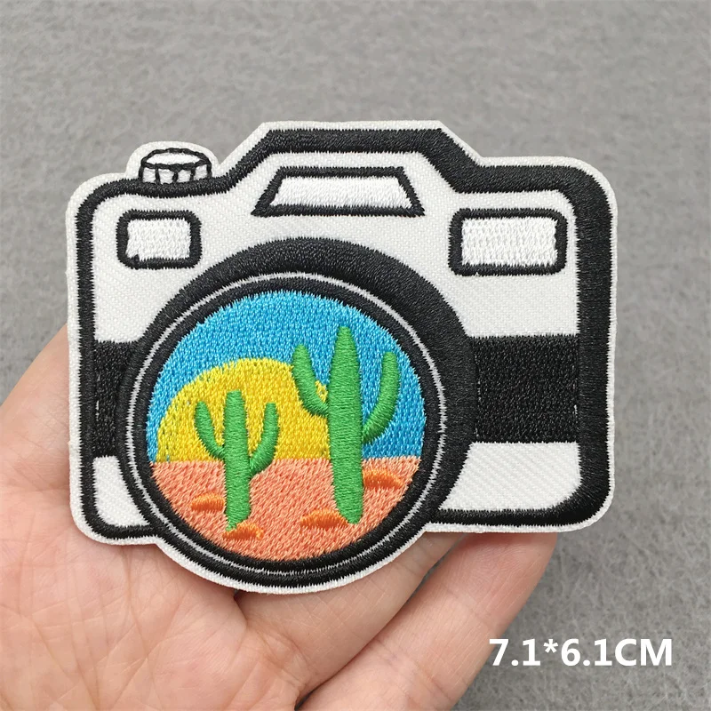 Berge bestickte Patches für Kleidung Camping Aufkleber Natur Reisen Abenteuer Eisen auf Patches DIY Kleidung Rucksack – Detail 12