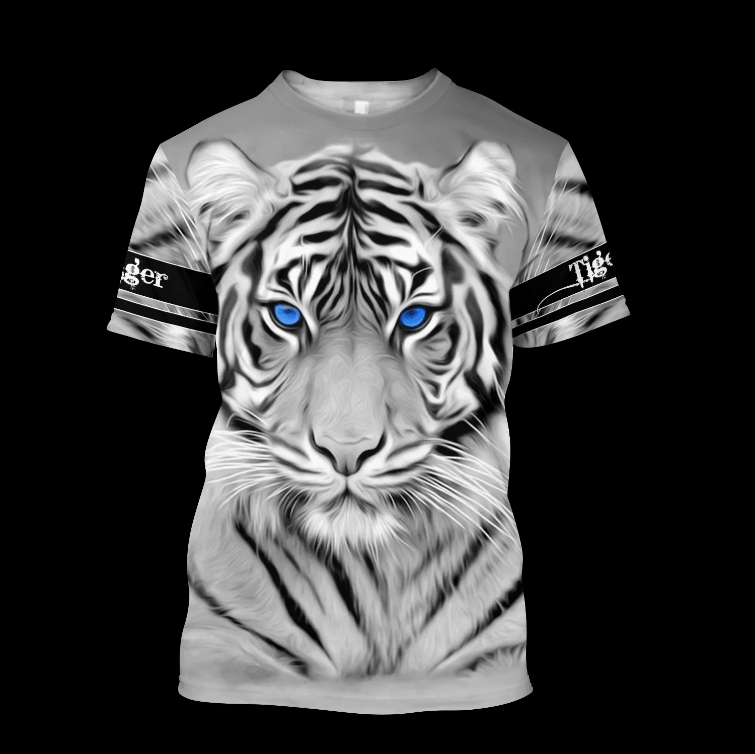 

3D Tiger Print T Shirt For Men Boutique Animal Graphic T-Shirts Summer Trend Harajuku Oversized Short Sleeve Leisure O-neck Tops