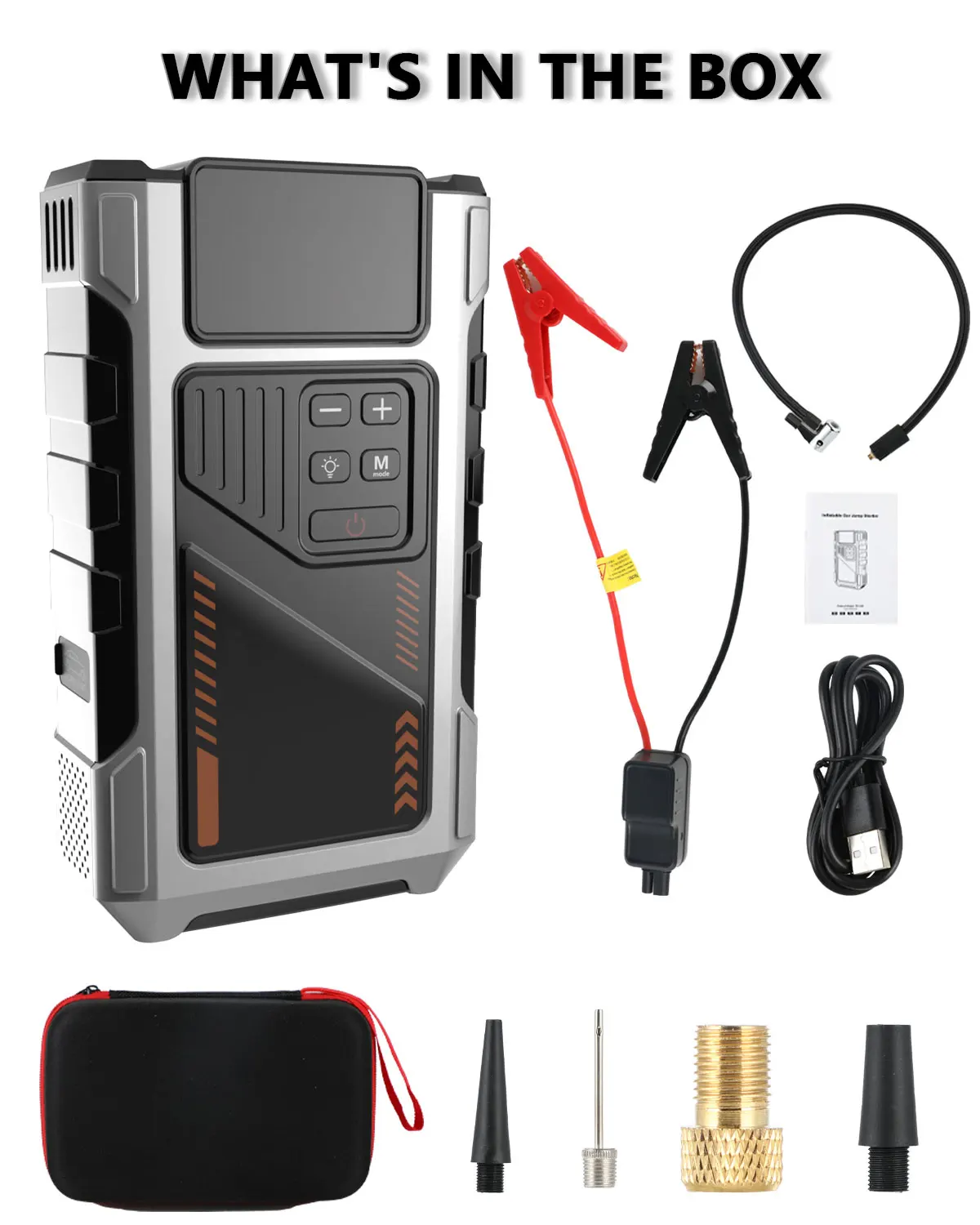 Eigotrav U2 5-IN-1 6000A 12000mAh Avviatore di emergenza per auto con compressore d'aria 150PSI Booster Caricatore di backup Power Bank Jumper Box - immagine 6