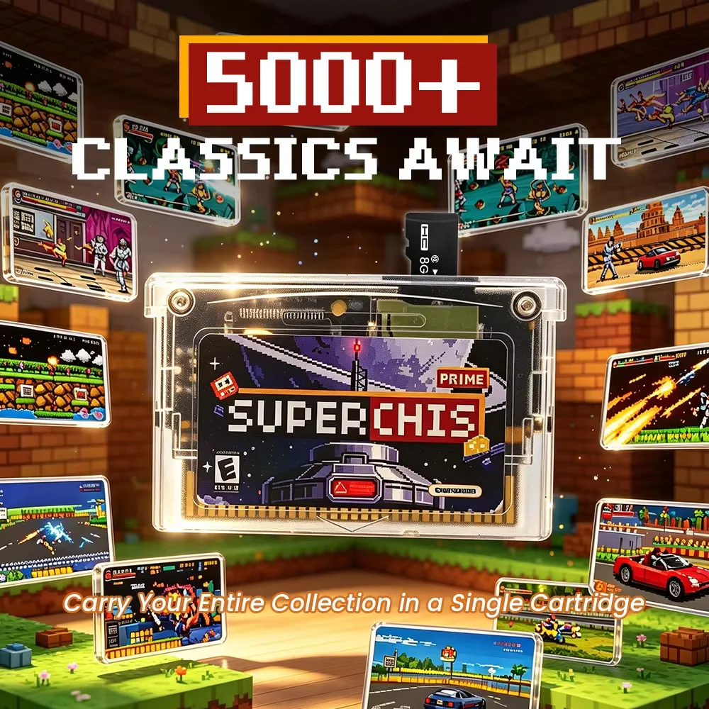 Cartuccia di gioco retrò Superchis Flash con scheda TF da 8 GB, 5000 giochi retrò preinstallati, plug and play per console portatili GBA SP NDSL - immagine 2