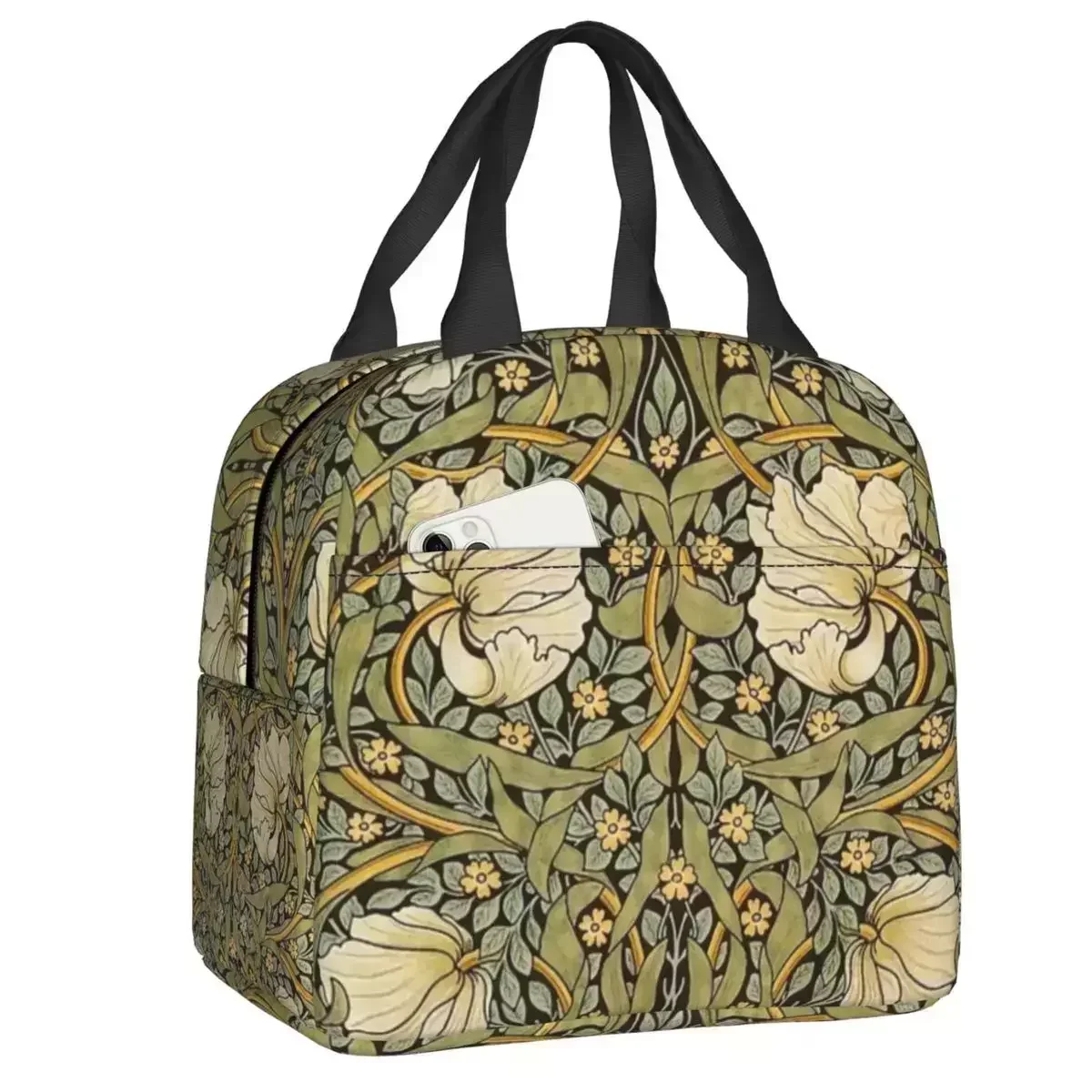 

William Morris Pimpernel Insulated Lunch Bag For Camping Travel Floral Textile Pattern Thermal Cooler Lunch Box Children