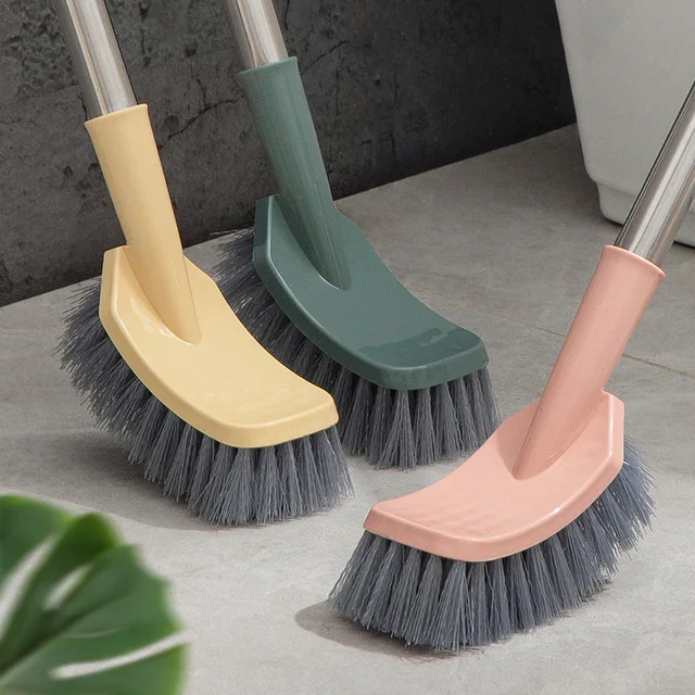 Újrafelhasználható Wc -Kefe Fürdőszoba Kiegészítők Készlet Lágy Sörték Tisztító Kefe Szivaccsal Rozsdamentes Acél Hosszú Fogantyúval - Image 3