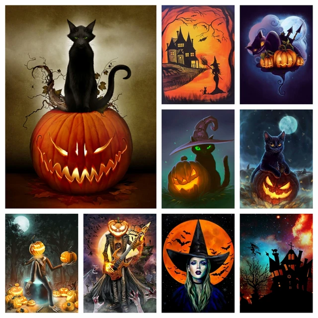 Mosaico De Filmes De Fantasia De Halloween Com Palete De Desenho