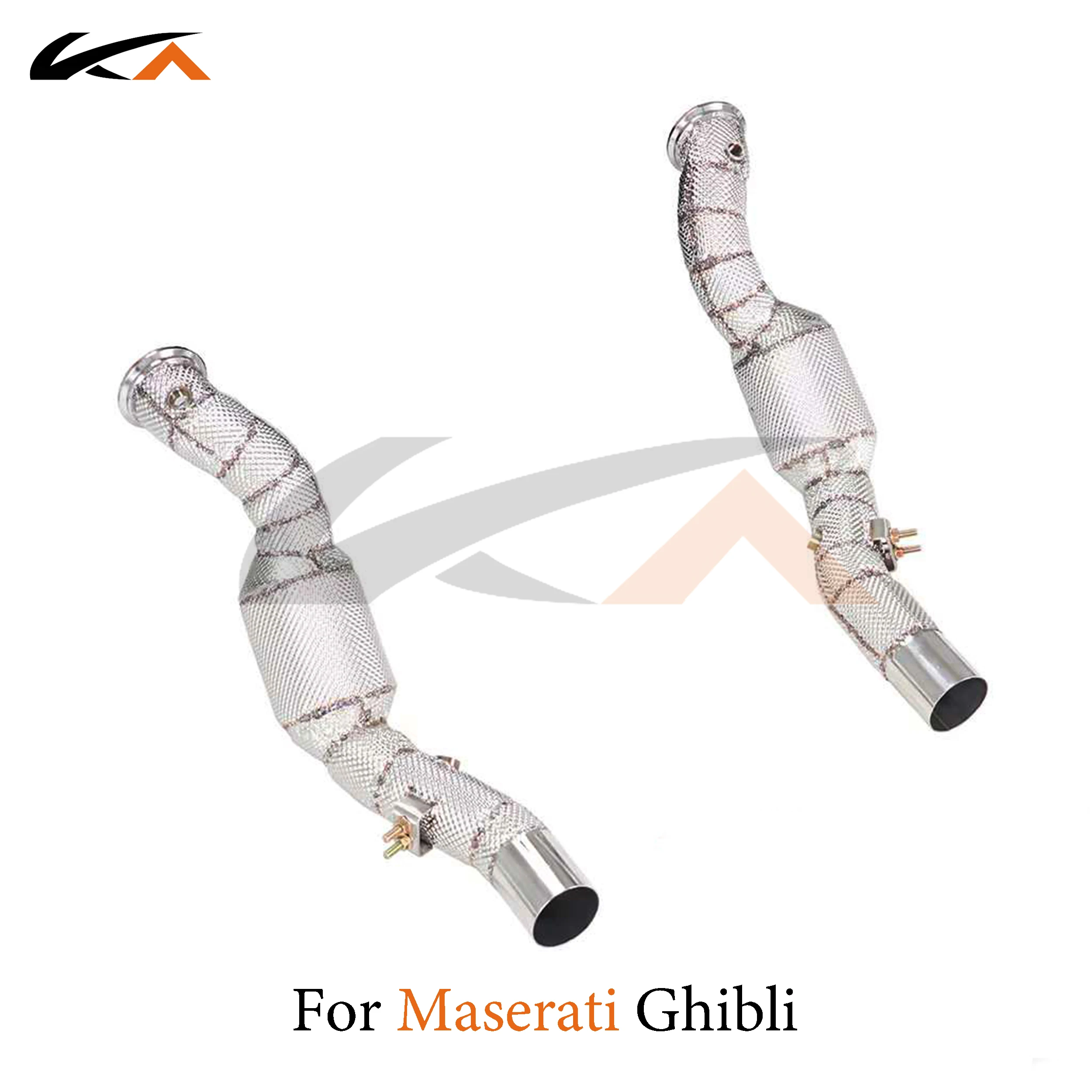 KA 튜닝 다운파이프 배기 스테인리스 스틸 헤더, 마세라티 지브리 3.0t 퍼포먼스, 자동차 부품, 열 차폐 촉매 작용