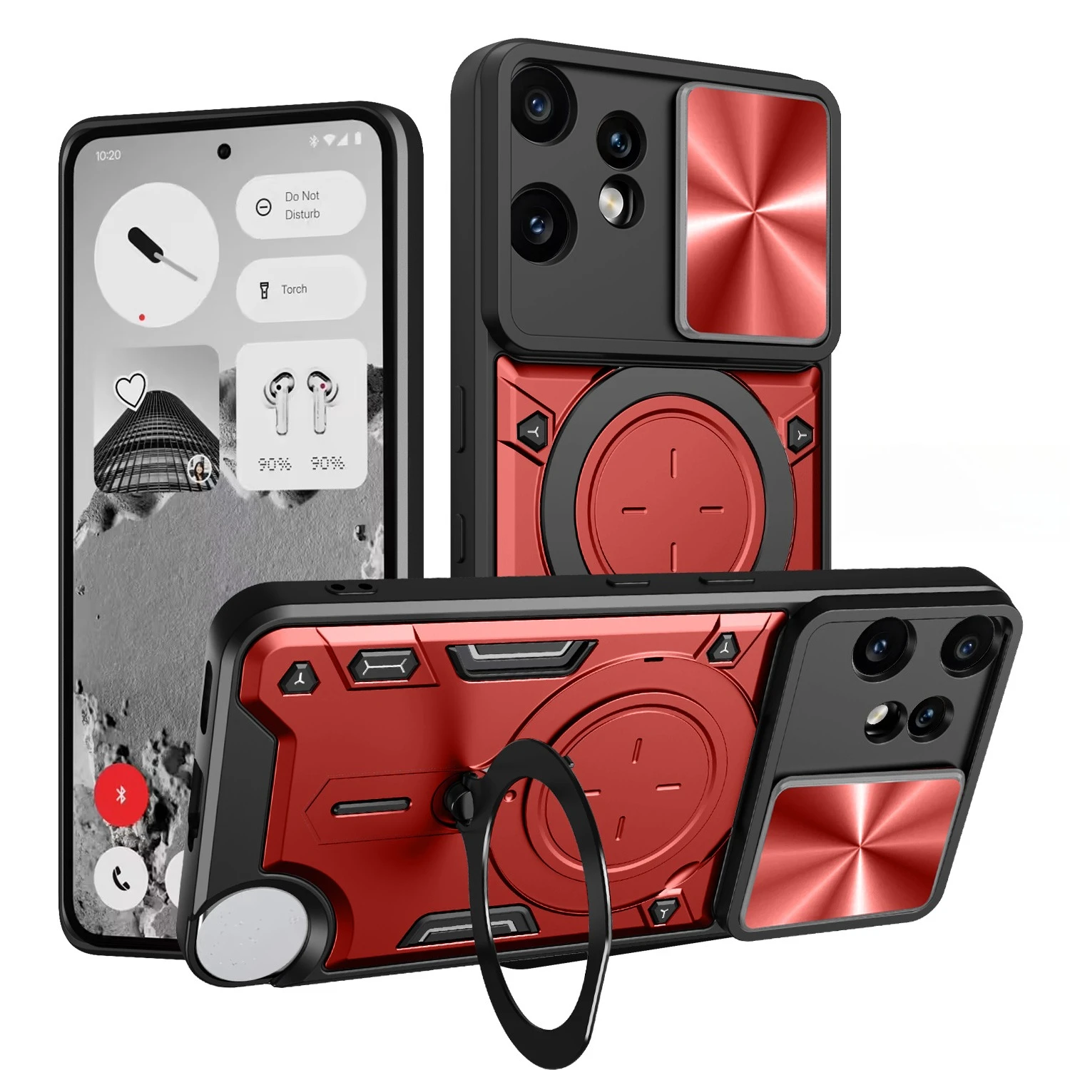Enhanced Magnetic Ring Stand Slide Camera Protection Case