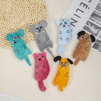 Cat Toys Funny Interactive Plush Cat Toy Mini Teeth Grinding Catnip Toys Kitten Chewing Squeaky Toy Pets Accessories