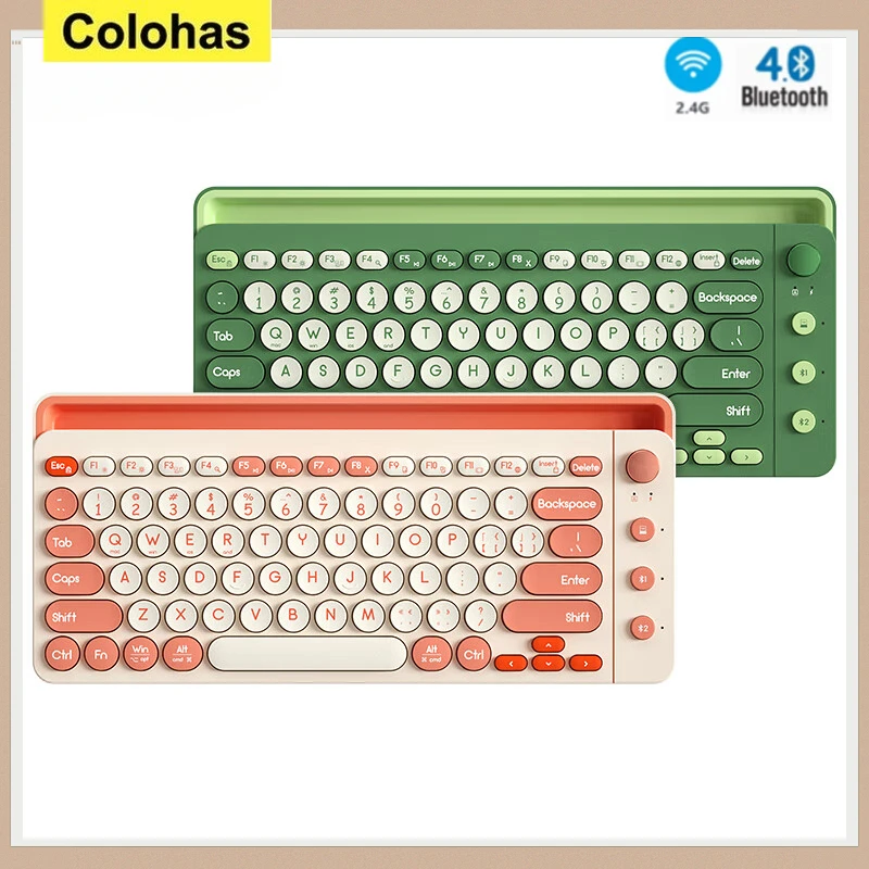 

Colohas USB 2.4G+Bluetooth Keyboard for IPad Phone Tablet Card Slot Rechargeable Wireless Keyboard Korea+English Multi-device