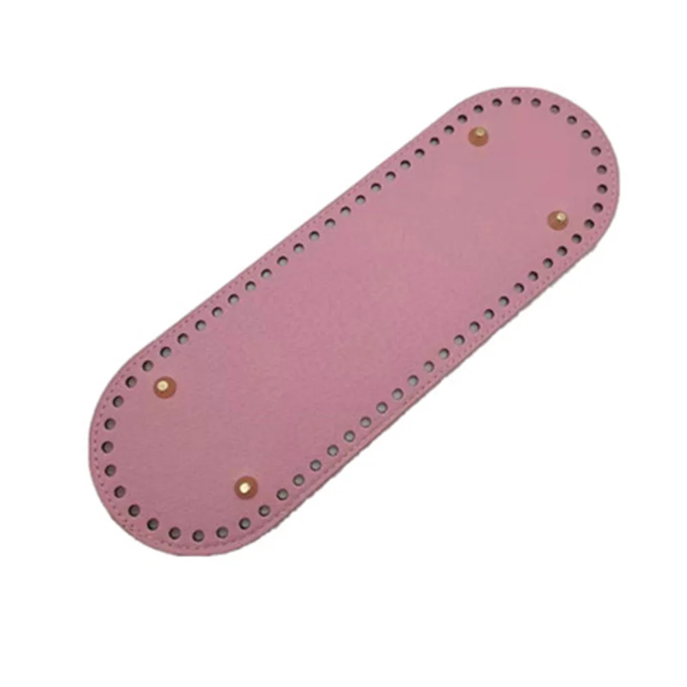 30*10cm Long Bottom For Knitted Bag Pu Leather Bag Base Handmade Bottom With Holes Diy Crochet Bag Bottom Accessories