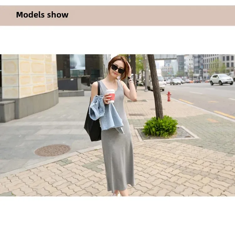 Slimming Medium-length Sleeveless Tank Top Dress