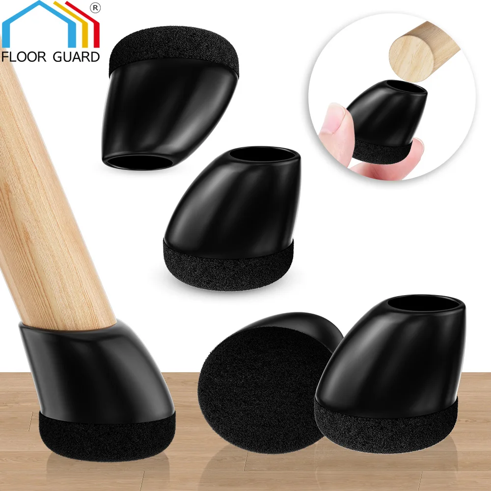Silicone Felt Pads for Angled Chair and Table Legs – Protect Hardwood Floors