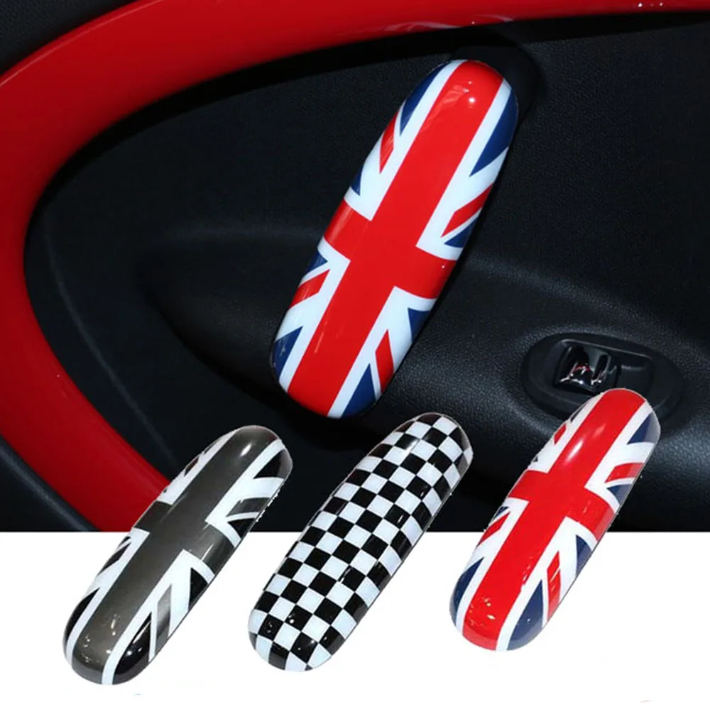 

2pcs/set Union Jack Car Interior Inner Door Handle Knob Cover Decoration Trim For M Coope r J C W R 60 Country R 61 Car Styling