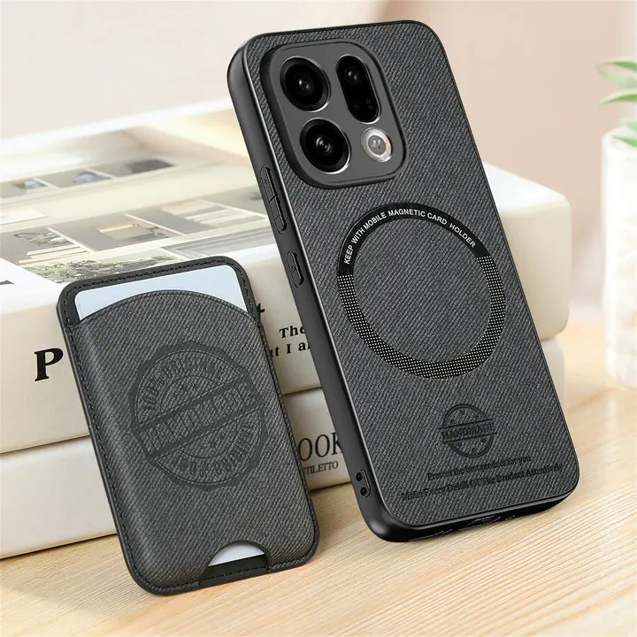 Detachable Leather Card Case with Magnetic Back Cover