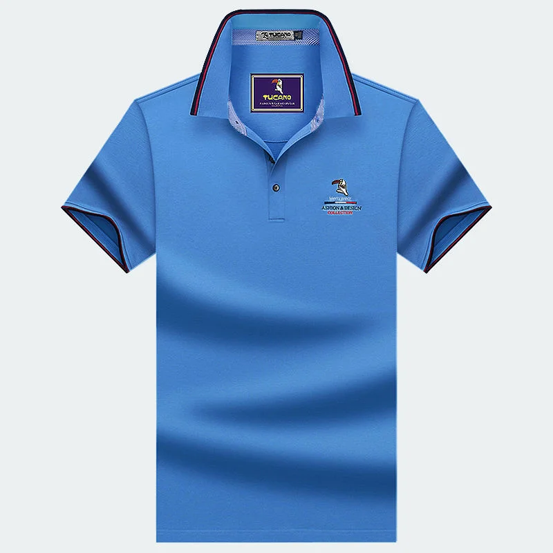 Polo estiva a mezza manica in puro cotone con collo a polo da uomo grande a maniche corte per abbigliamento da uomo medio e giovane_voghion.com