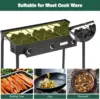 Camping Stove, 3 Burner Propane Gas Cooker w/Detachable Legs & CSA Regulator & 0-20 PSI Regulator for Camp Paito RV, Cast Iron, 5