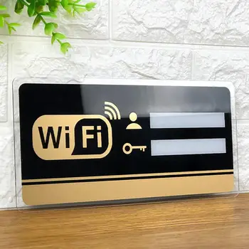 Wifi Password Sign Acrylic Board Resistance Self-adhesive Counter Wall Decoration For Coffee Internet Dining Room Hotel 5