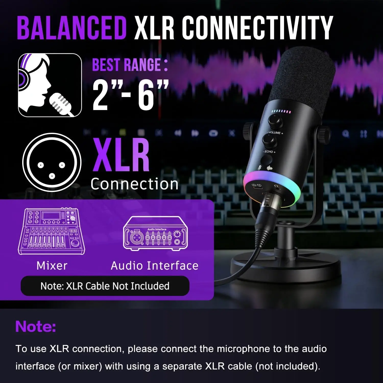 USB/XLR 게이밍 마이크, 팟캐스팅 스트리밍용 다이나믹 PC 마이크, 데스크탑 스탠드가 포함된 컴퓨터 RGB 마이크 키트, 녹음용