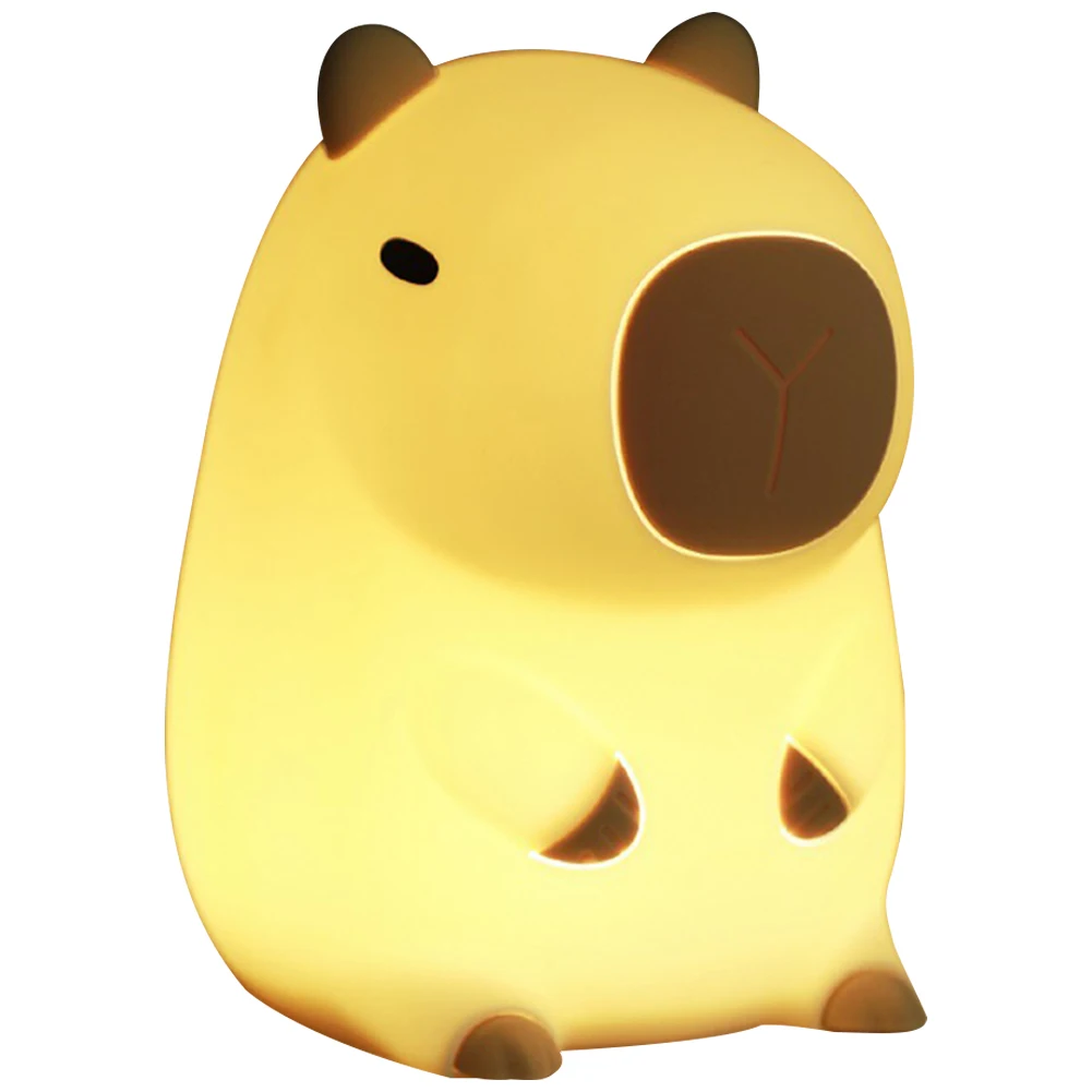 

Capybara Night Light Rechargeable Cartoon Bedroom Lamp Silicone Capybara Shape Nursery Lights LED 800mAh for Bedroom Living Room