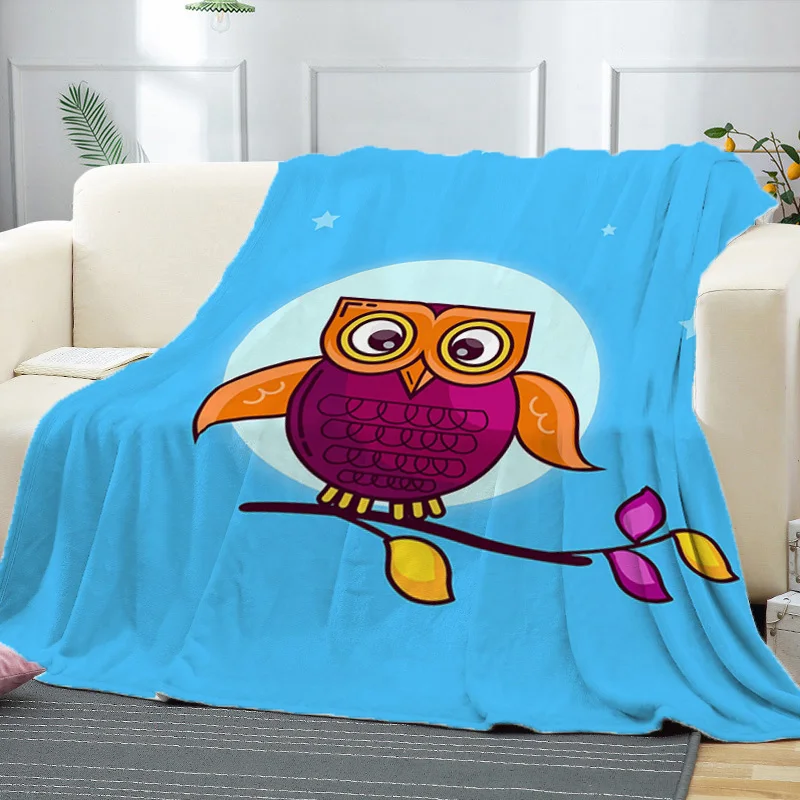 

Cartoon Owl Custom Blanket for Living Room Decorative Sofa Blankets Bedspread on the Bed Boho Home Decor Bedroom Decoration Nap