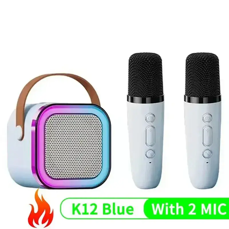 K12 Wireless Bluetooth Speaker with 2 Microphone RGB Portable Music Player Karaoke Machine for  Family Singing Children's Gifts - Image 2