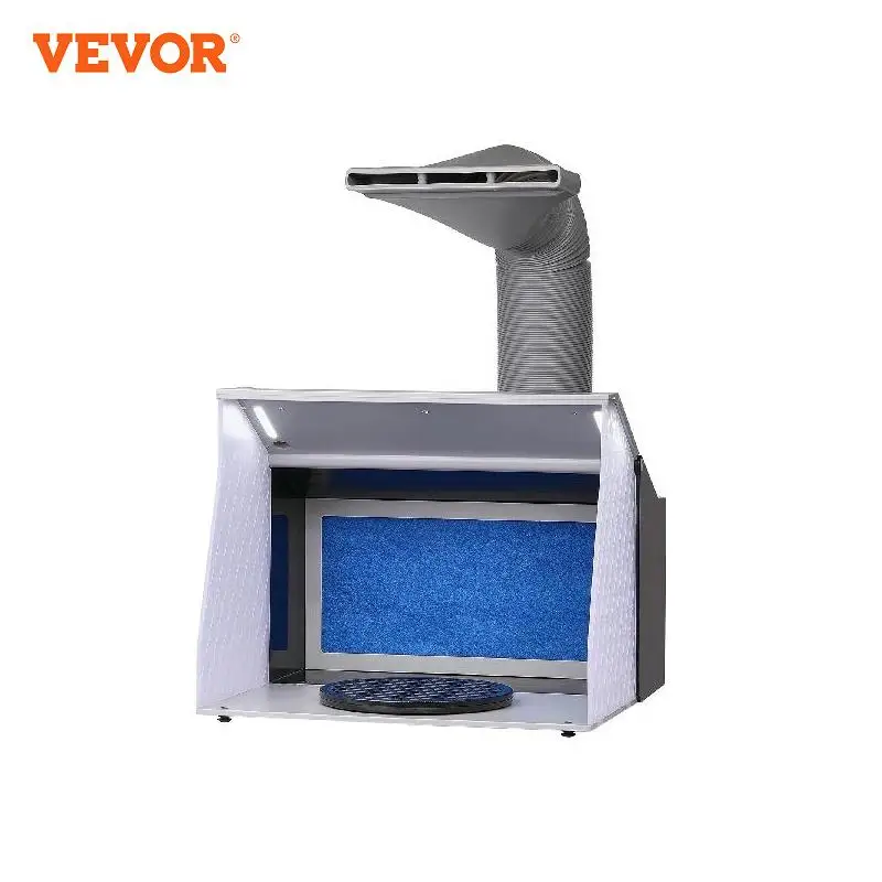 VEVOR Airbrush Spray Booth Portable Hobby Airbrush Paint Spray Booth Kit  with 4 LED Light Powerful Dual Exhaust Fans - AliExpress