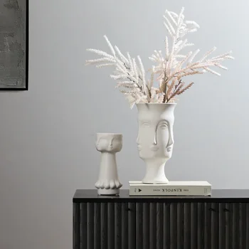 Nordic White Face Ceramic Vase 5