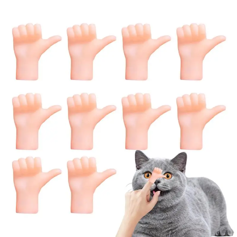 

Tiny Finger Hands For Cats 10PCS Mini Finger Hands Realistic & Funny Hand Puppets For Cat Mini Fingers Party Favors For Finger