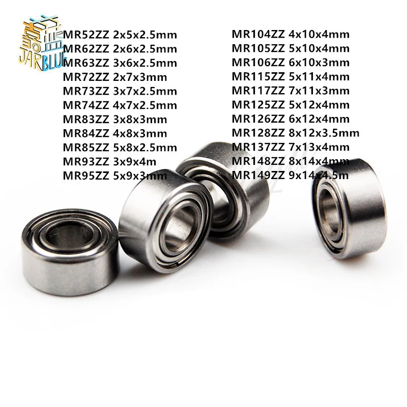 Ball Bearings Mini Miniature Bearings MR52 MR62 MR63 MR74 MR83 MR84 85 MR93 MR95 MR104 MR105 MR106 MR115 MR126 MR128 MR148 ZZ
