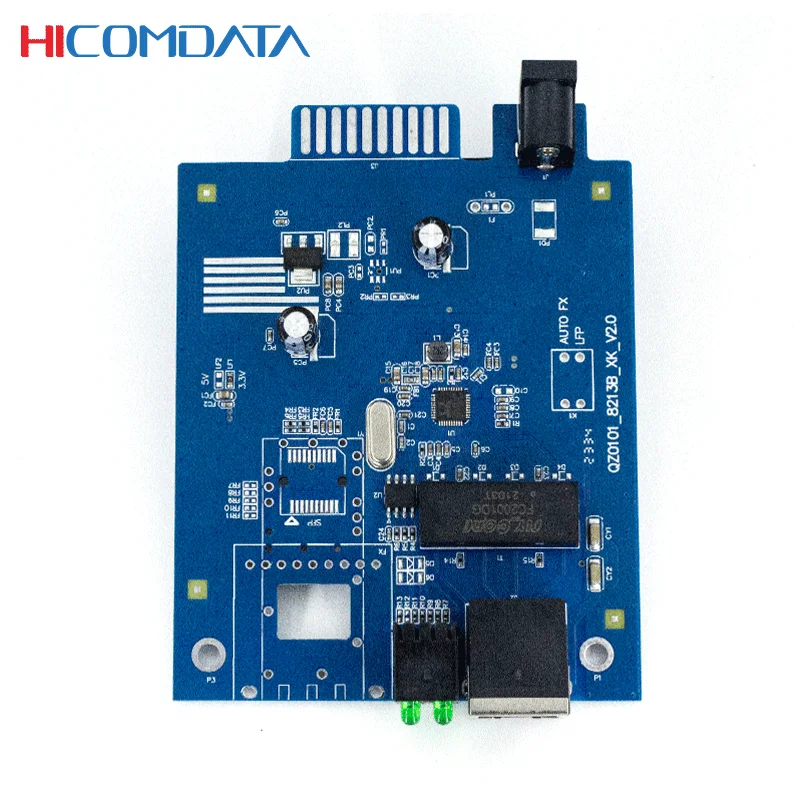 HICOMDATA 1000M Plug-in Media Converter 1 Rj45 1 SFP Gigabit Fiber Optical Equipment Transceiver PCBA with AB Module