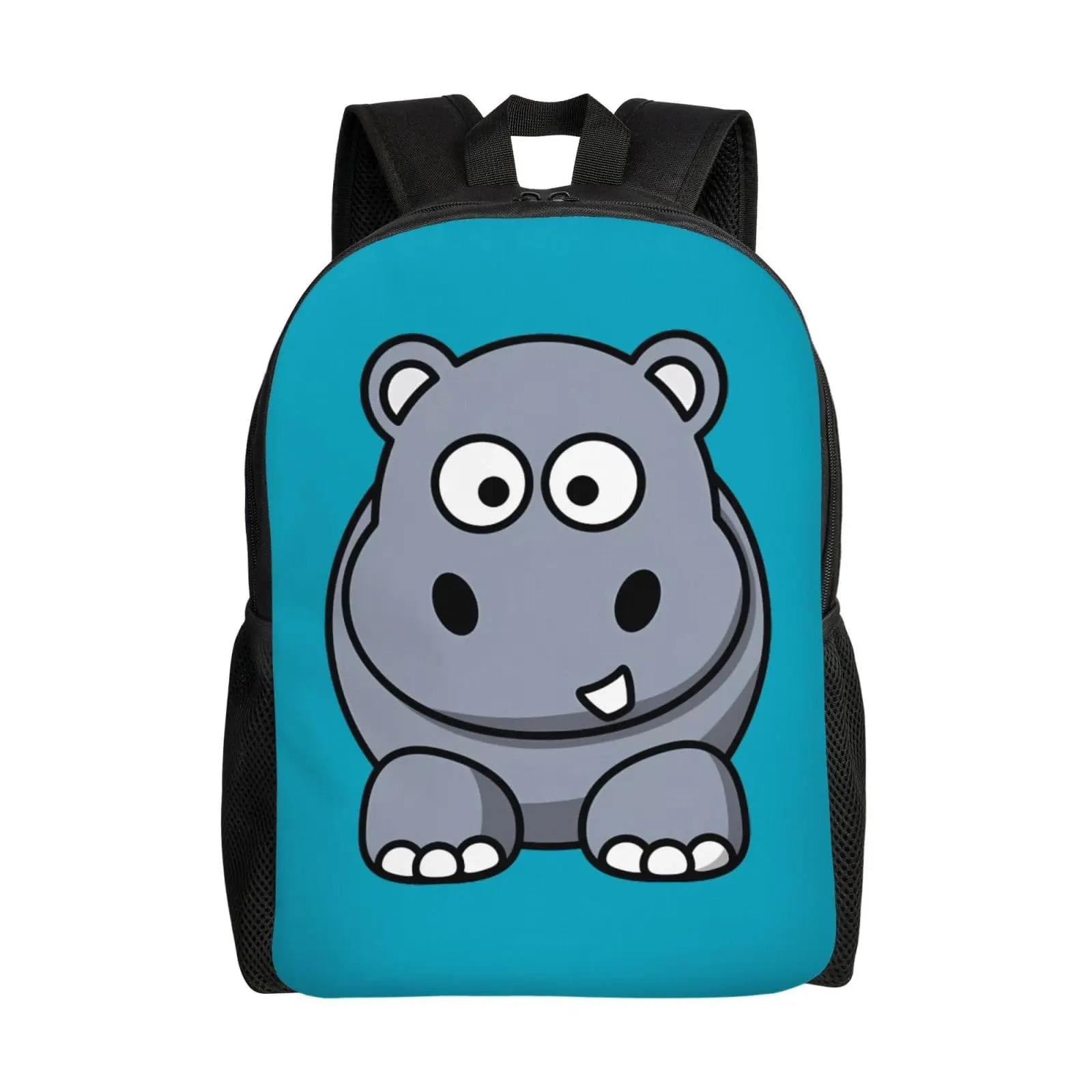 Cute Hippos Printed Large Backpack Travel Bag Daypack Laptop Multifunctional Backpack For Primary Students,Elementary Boys Girls