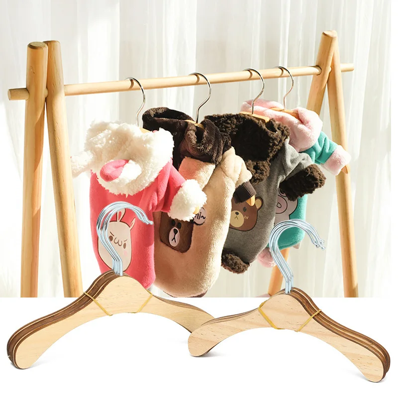 Wooden Pet Hanger Hanging Dog Cat Clothes Small Coat Skirt Pant