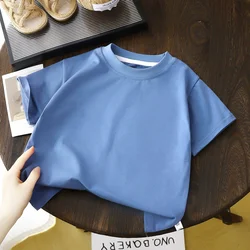 Children's Colorful Cotton Short Sleeve T - shirt - 150CM (Blue)