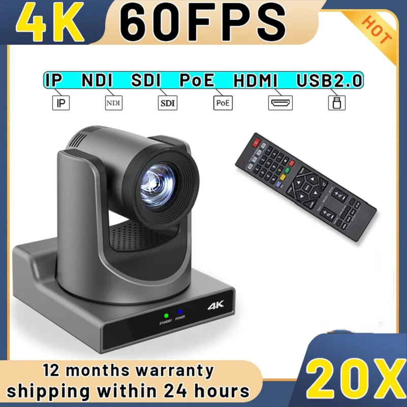 4K60 NDI камера с ИИ-отслеживанием PTZ камера POE Вещание HDMI SDI камера для прямой трансляции церковные груди подкатер камера vMix Blackmagic