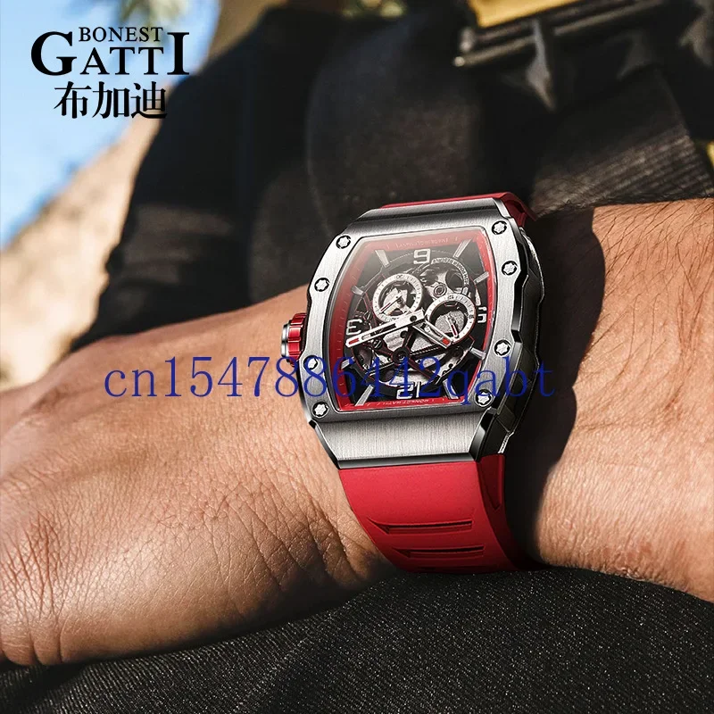 BONEST GATTI watch German craftsmanship double-sided hollow fully automatic mechanical watch