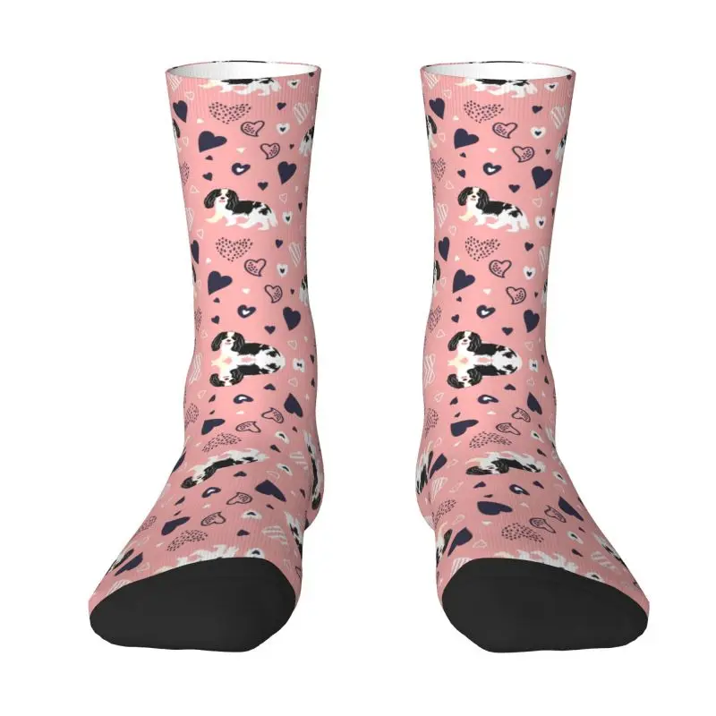 

Cavalier King Charles Spaniel Mens Crew Socks Unisex Novelty 3D Printed Cartoon Dog Dress Socks