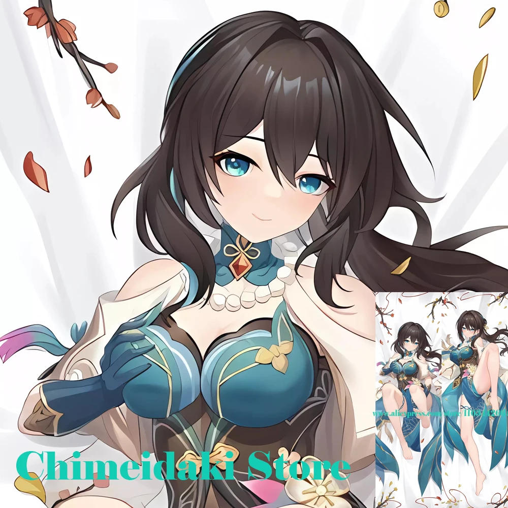 

Dakimakura Anime Honkai Star Rail Ruan mei Double Sided Print Pillowcase Life Size Body Pillow Cover
