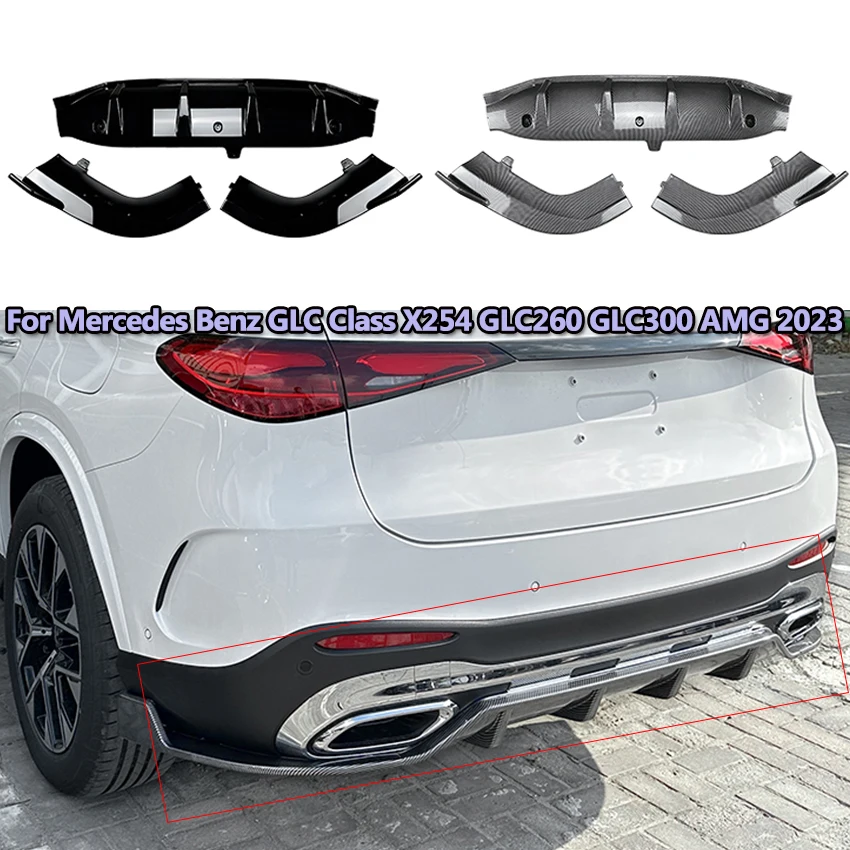 

For Mercedes Benz GLC Class X254 GLC260 GLC300 AMG Car Rear Bumper Diffuser Lip Spoiler Plate Splitter Guard Body Kits Tuning