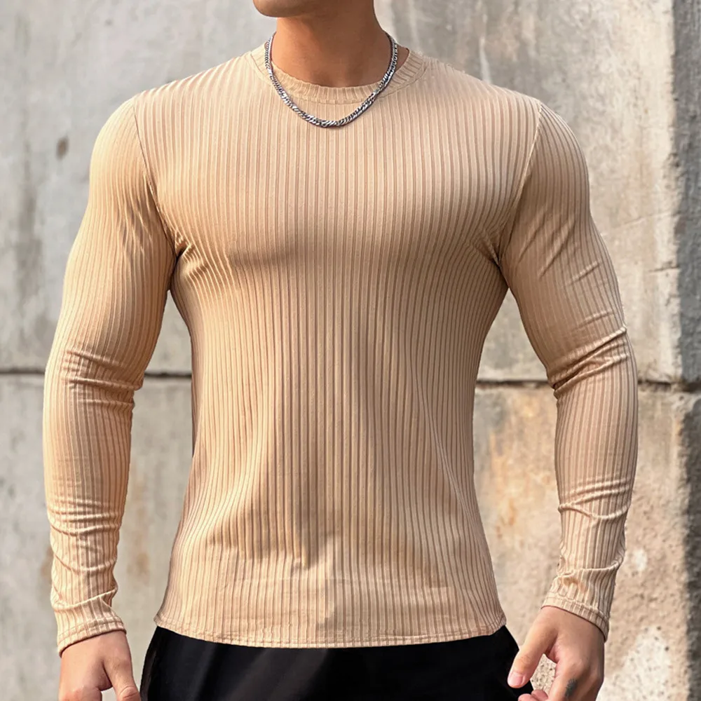 Men's Long Sleeve Quick Dry Fitness T-Shirt - Casual Athletic Performance Top