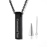 Urne de crémation à barre cubique verticale, texte personnalisé en acier inoxydable, géométrie, pour souvenir de cendres commémoratives, bijoux, collier pendentif 3 Urne de crémation à barre cubique verticale, texte personnalisé en acier inoxydable, géométrie, pour souvenir de cendres commémoratives, bijoux, collier pendentif 3