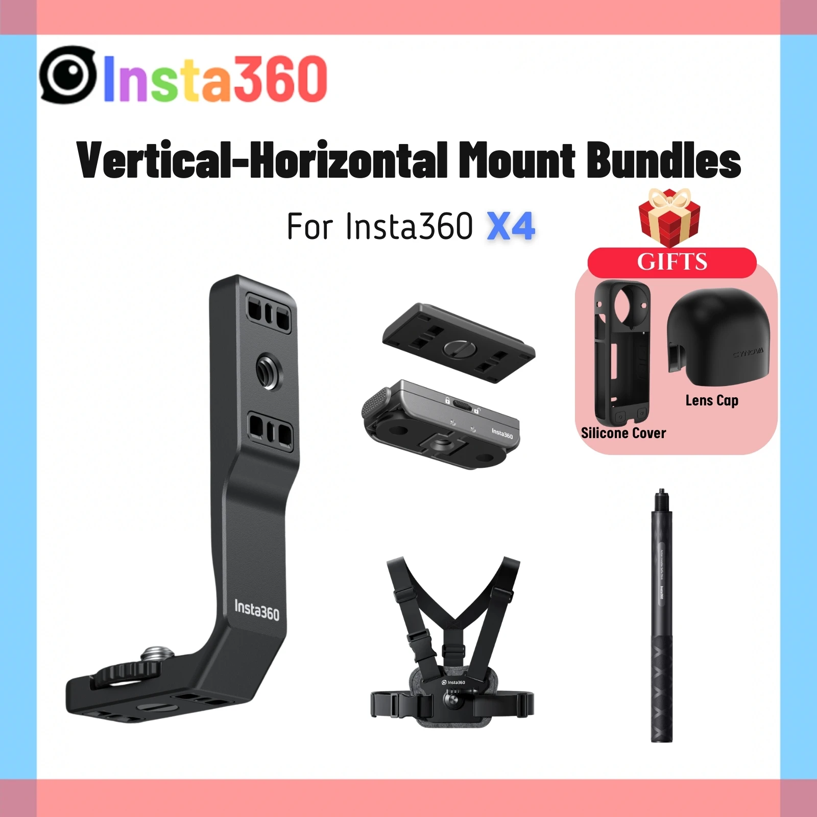 VBESTLIFE Montaje Horizontal Vertical Para Insta X5 X4 X3 - Soporte L Resistente Y Liviano