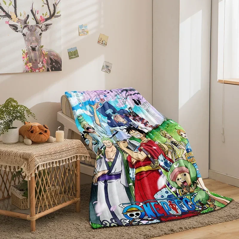 

New Anime Cartoon One Piece Series Flannel Blanket 3D Printed Sofa Blanket Thick Cover Blanket Gift Beautiful Fashion